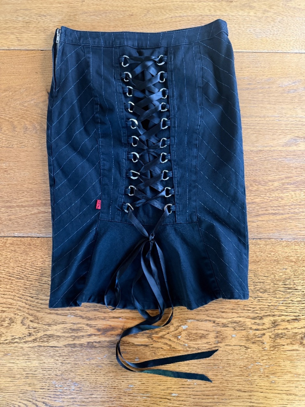 Tripp NYC 90s Y2K Pinstripe Corset Pencil Skirt